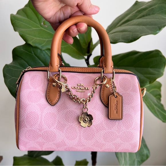 NWT Coach! Mini Rowan Crossbody Bag
In Signature Canvas With Charms🌸💕 - Picture 8 of 10